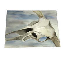 Load image into Gallery viewer, Cow Skull Still Life Watercolor