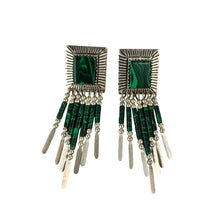 Load image into Gallery viewer, Malachite &amp; Sterling Earrings