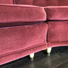 Load image into Gallery viewer, Modern Maroon Velvet Sofa
