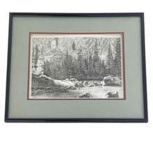 Load image into Gallery viewer, Mountain River Ink Drawing Print