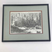 Load image into Gallery viewer, Mountain River Ink Drawing Print