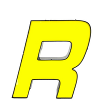 Load image into Gallery viewer, Italic Yellow Sign Letter R