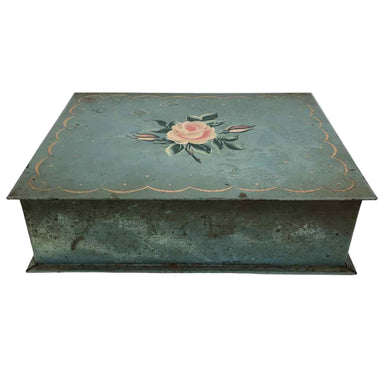 Painted Rose Metal Box