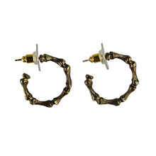 Load image into Gallery viewer, Faux Bamboo Hoop Earrings