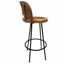 Load image into Gallery viewer, Wicker &amp; Iron Stool