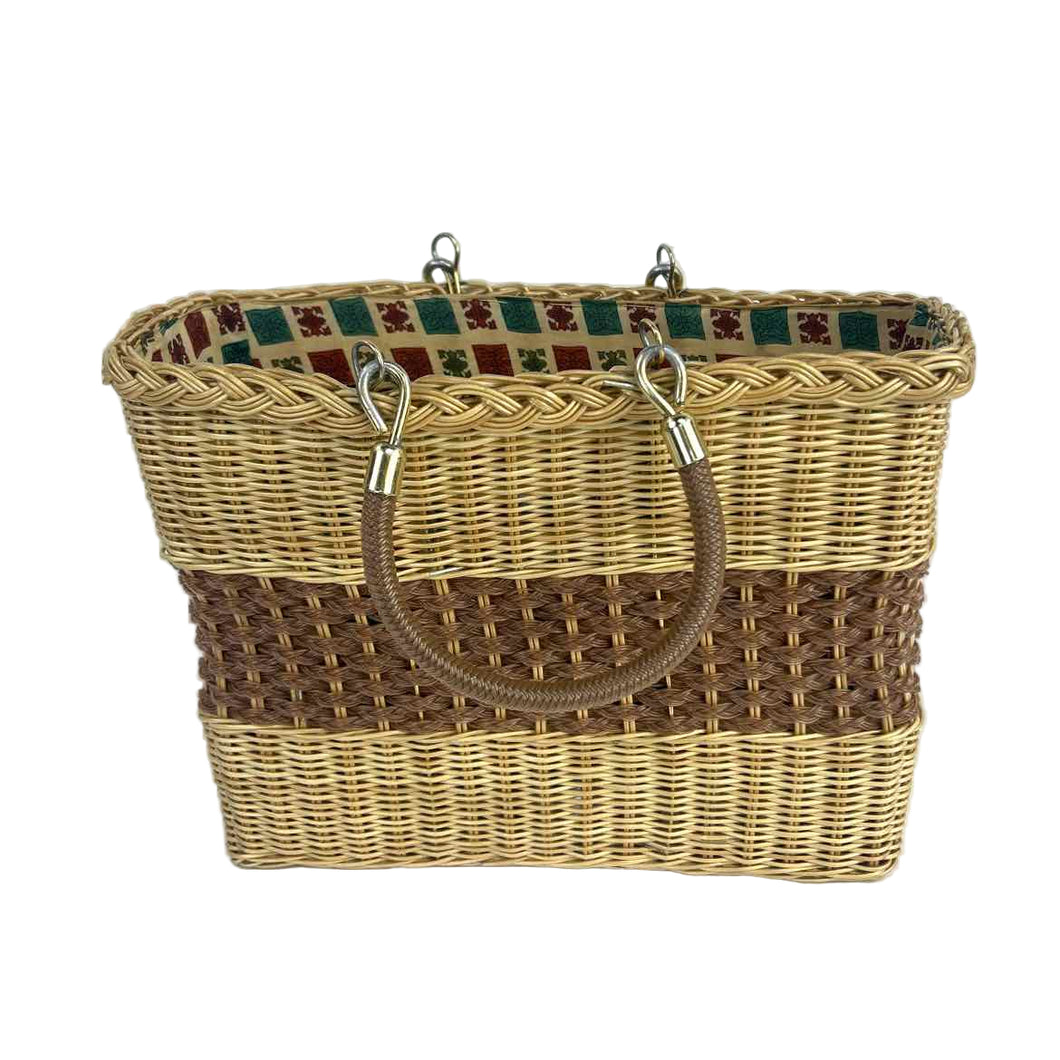 Vinyl Coated Wicker Purse