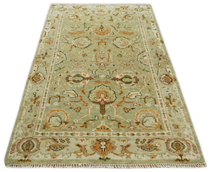 Green & Beige Oushak Rug