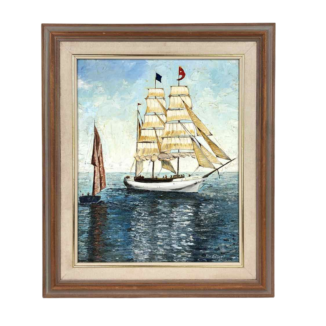 Textured Ship Oil Painting