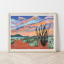 Load image into Gallery viewer, West Texas Ocotillo Sunset Print