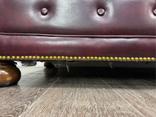 Load image into Gallery viewer, Burgundy Leather Chesterfield Sofa