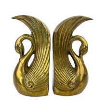 Load image into Gallery viewer, Brass Swan Bookends