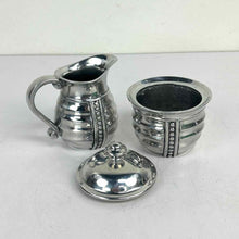 Load image into Gallery viewer, Pewter Creamer &amp; Sugar Bowl