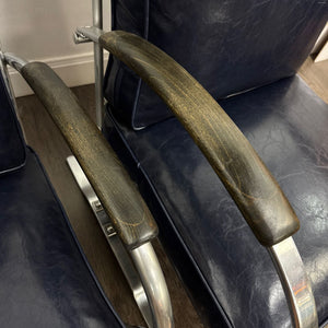 Chrome & Navy 1930s Chairs