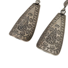 Load image into Gallery viewer, Stamped Sterling Drop Earrings