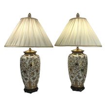 Load image into Gallery viewer, Gold Chinoiserie Porcelain Lamps