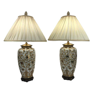 Gold Chinoiserie Porcelain Lamps