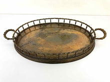 Load image into Gallery viewer, Large Brass Faux Bamboo Tray