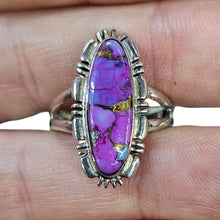 Load image into Gallery viewer, Purple Turquoise Sterling Ring