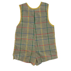 Plaid Overalls Romper