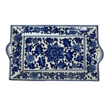 Load image into Gallery viewer, Blue Floral Porcelain Tray