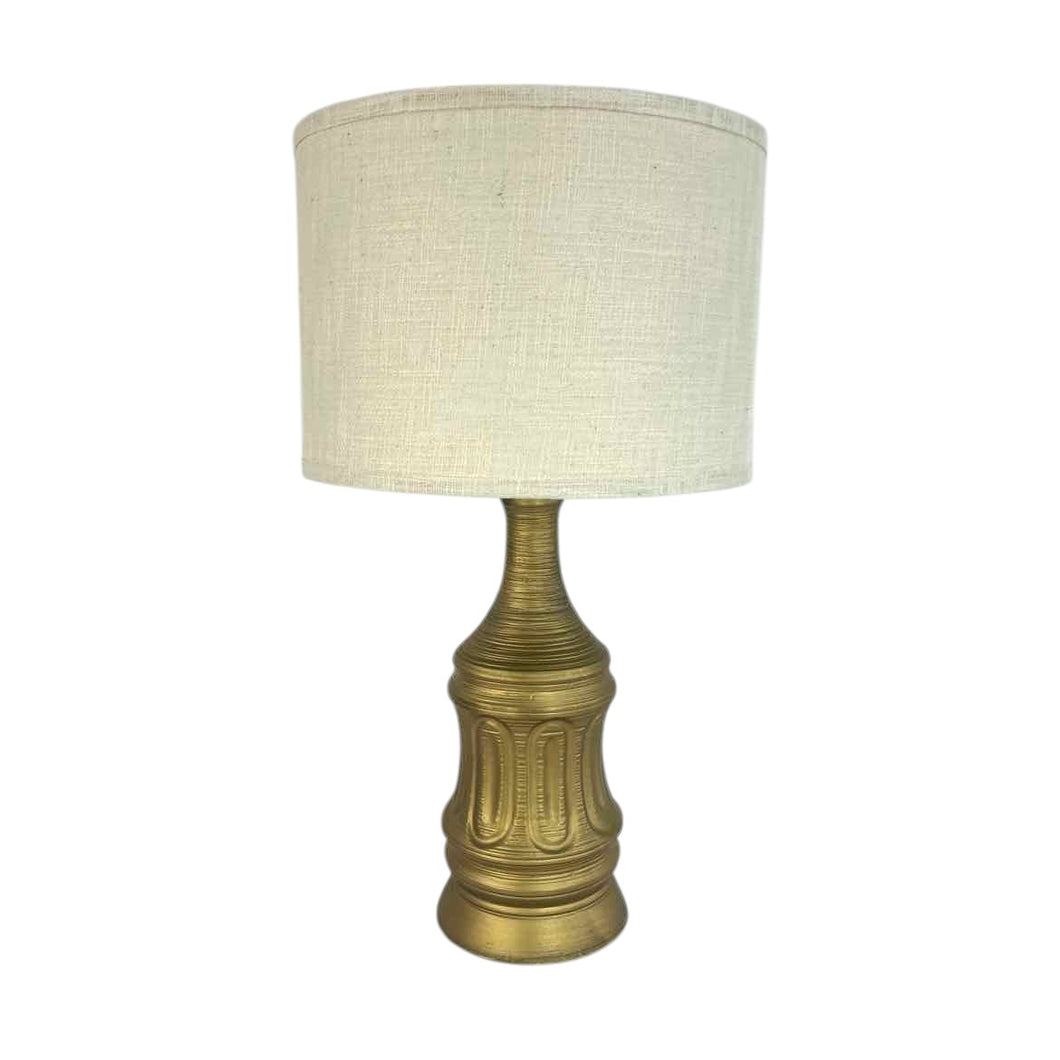 Mid-Century Gold Pottery Lamp