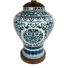 Load image into Gallery viewer, Small Blue &amp; White Pottery Lamp