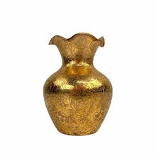 Load image into Gallery viewer, Gold Overlay Lotus Glass Vase