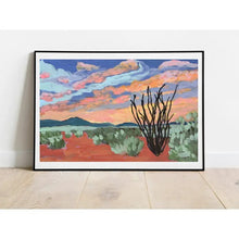 Load image into Gallery viewer, West Texas Ocotillo Sunset Print