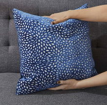 Load image into Gallery viewer, Blue Velvet Leaf Pillows