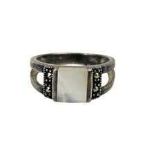 Load image into Gallery viewer, Mother of Pearl &amp; Marcasite Ring