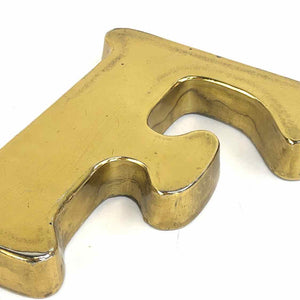 Gold Letter F Paperweight