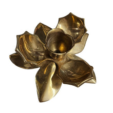 Load image into Gallery viewer, Brass Water Lilly Candleholder
