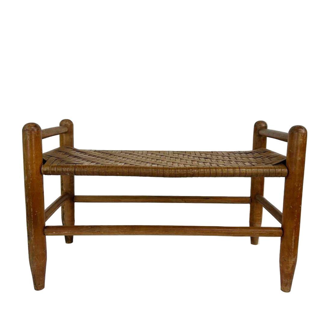 Woven Wooden Footstool