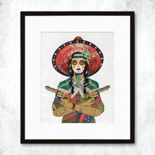 Load image into Gallery viewer, Praying Mantis Cowgirl Print