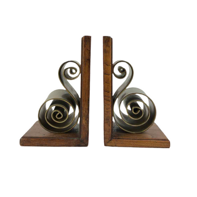 Brass Scroll Bookends