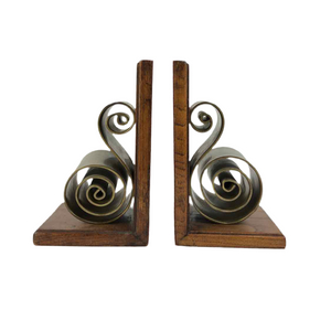 Brass Scroll Bookends