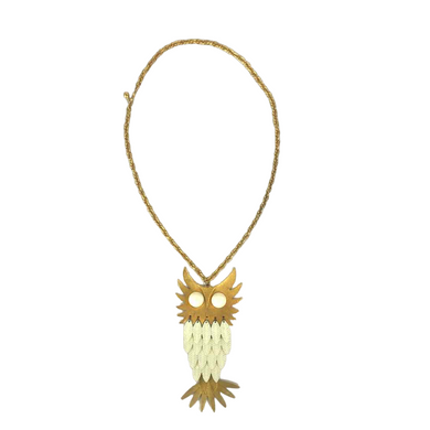 Gold & Ivory Owl Necklace