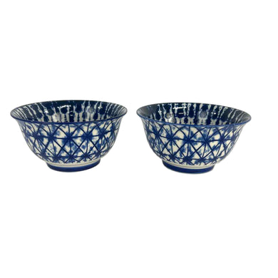 Indigo Batik Porcelain Bowls