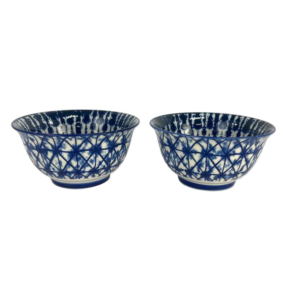 Indigo Batik Porcelain Bowls