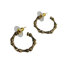 Load image into Gallery viewer, Faux Bamboo Hoop Earrings