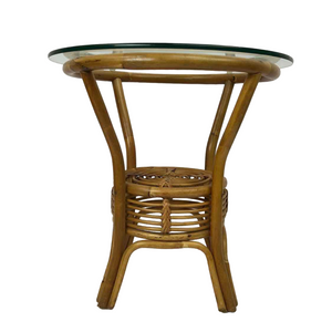 Round Rattan End Table