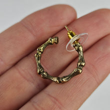 Load image into Gallery viewer, Faux Bamboo Hoop Earrings