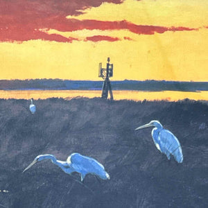 Sunrise Herons Signed Print