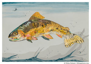 Cutthroat Trout on Gray Signed Print