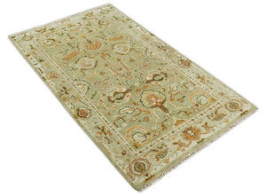 Green & Beige Oushak Rug