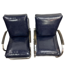 Load image into Gallery viewer, Chrome &amp; Navy 1930s Chairs
