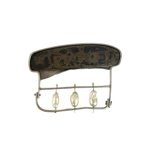 Abstract Sterling & Pearl Brooch