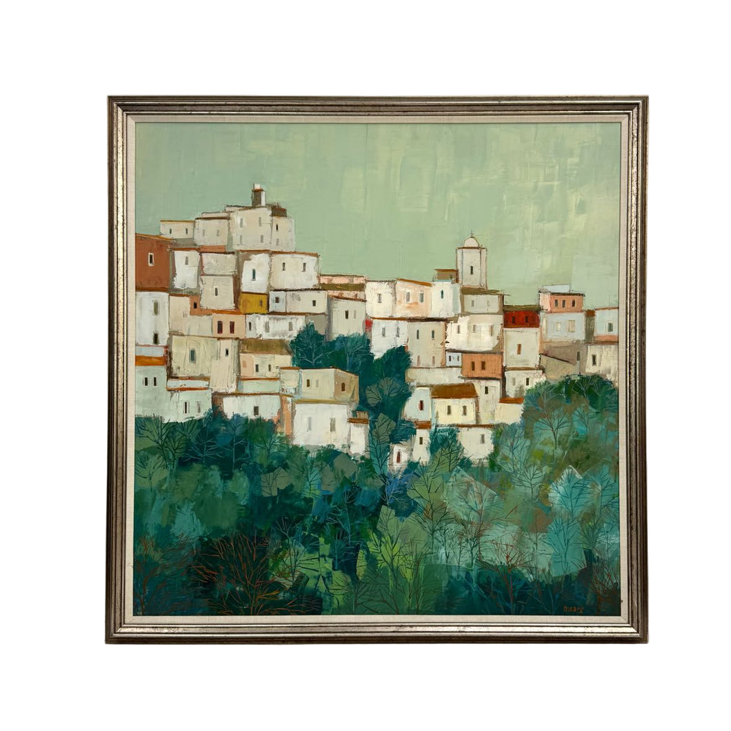 Modernist Italian Hillscape Painting