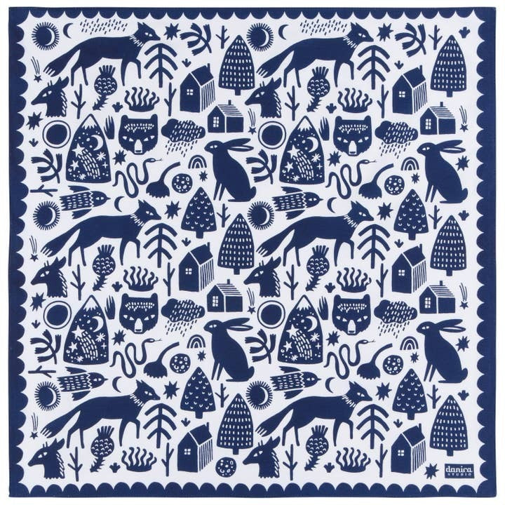 Navy & White Timber Bandana