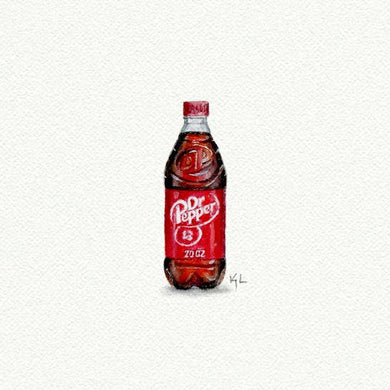 Dr. Pepper Miniature Watercolor Print